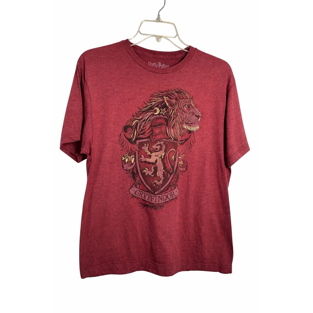 Harry‎ Potter Gryffindor Lion Crest T-Shirt Burgundy Graphic Tee XL Unisex